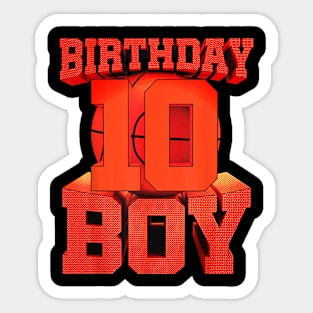 10th Birthday Basketball Boy 10 Year Old Bday Ball Sports Sticker